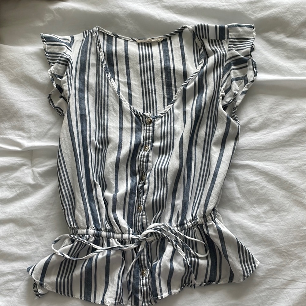 Blue and white striped shirt